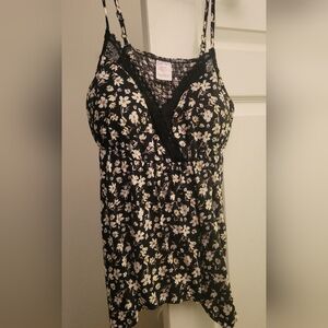 Floral Black and White Dress